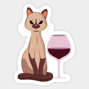 Easily Distracted by Cats and Wine Sticker